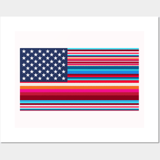 Proud Mexican American // Serape American Flag // USA Serape Posters and Art